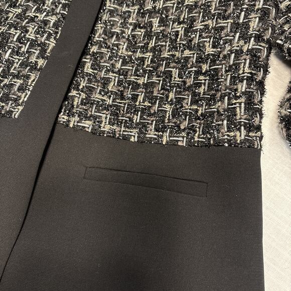 Peter Nygard Boucle Tweed Blazer Jacket Silver Metallic - Sz 6 - Picture 10 of 16